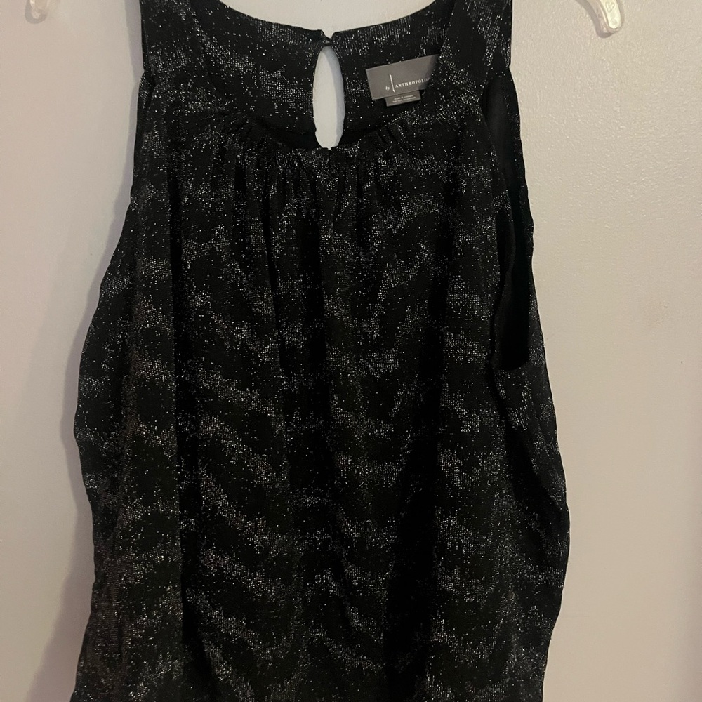 Anthropologie Black and Silver Blouse‎